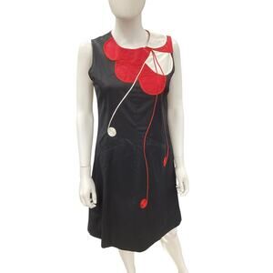 NWOT Ojala Dress Women’s SZ M Original Spanish Design Sleeveless Black Red White